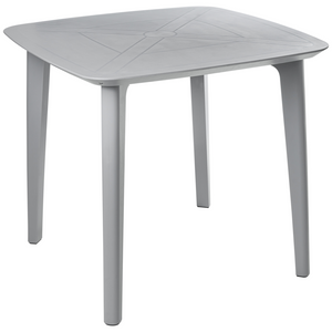 Tavolo da pranzo da giardino Grigio chiaro Struttura sintetica 4 posti resistente alle intemperie Patio esterno