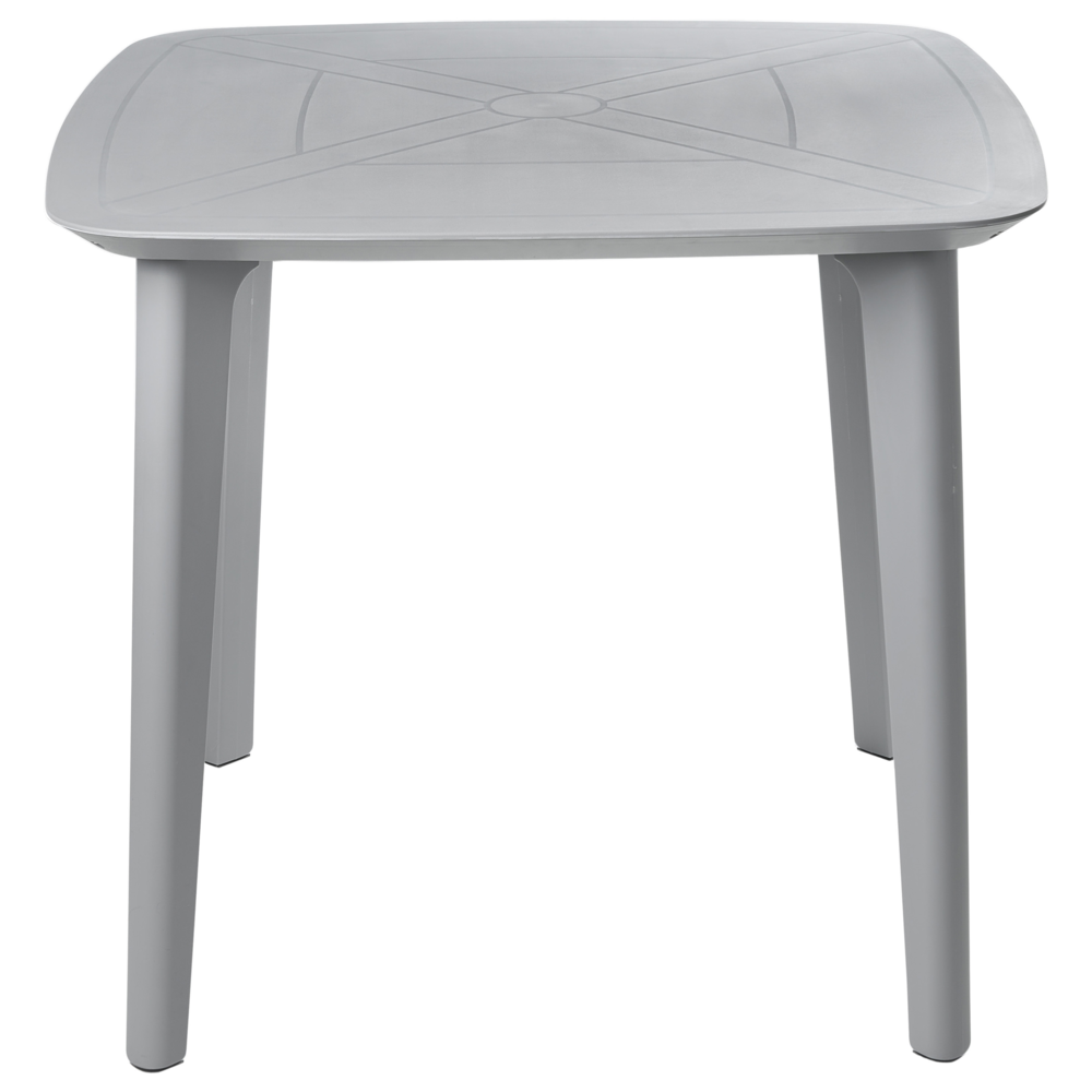 Tavolo da pranzo da giardino Grigio chiaro Struttura sintetica 4 posti resistente alle intemperie Patio esterno