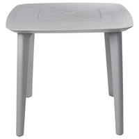 Tavolo da pranzo da giardino Grigio chiaro Struttura sintetica 4 posti resistente alle intemperie Patio esterno