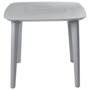 Tavolo da pranzo da giardino Grigio chiaro Struttura sintetica 4 posti resistente alle intemperie Patio esterno