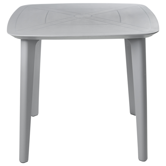 Tavolo da pranzo da giardino Grigio chiaro Struttura sintetica 4 posti resistente alle intemperie Patio esterno