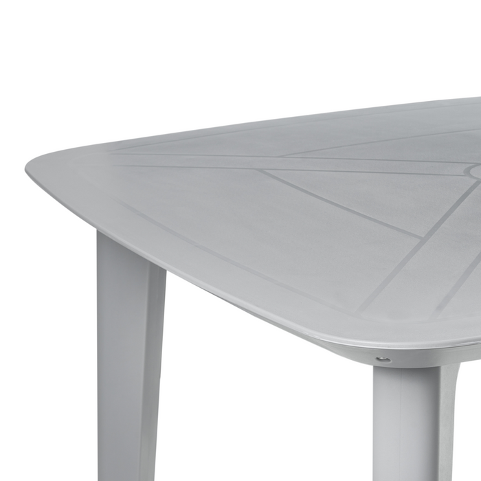 Tavolo da pranzo da giardino Grigio chiaro Struttura sintetica 4 posti resistente alle intemperie Patio esterno