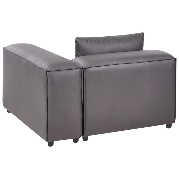 Divano angolare sinistro a 1 posto Modulo in ecopelle Nero Brande stile moderno