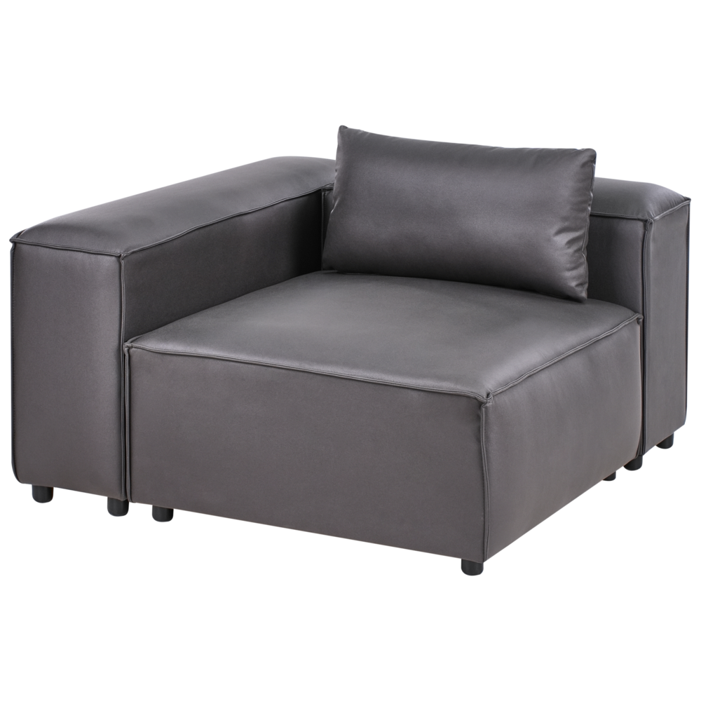 Divano angolare destro a 1 posto Modulo in ecopelle Nero stile moderno