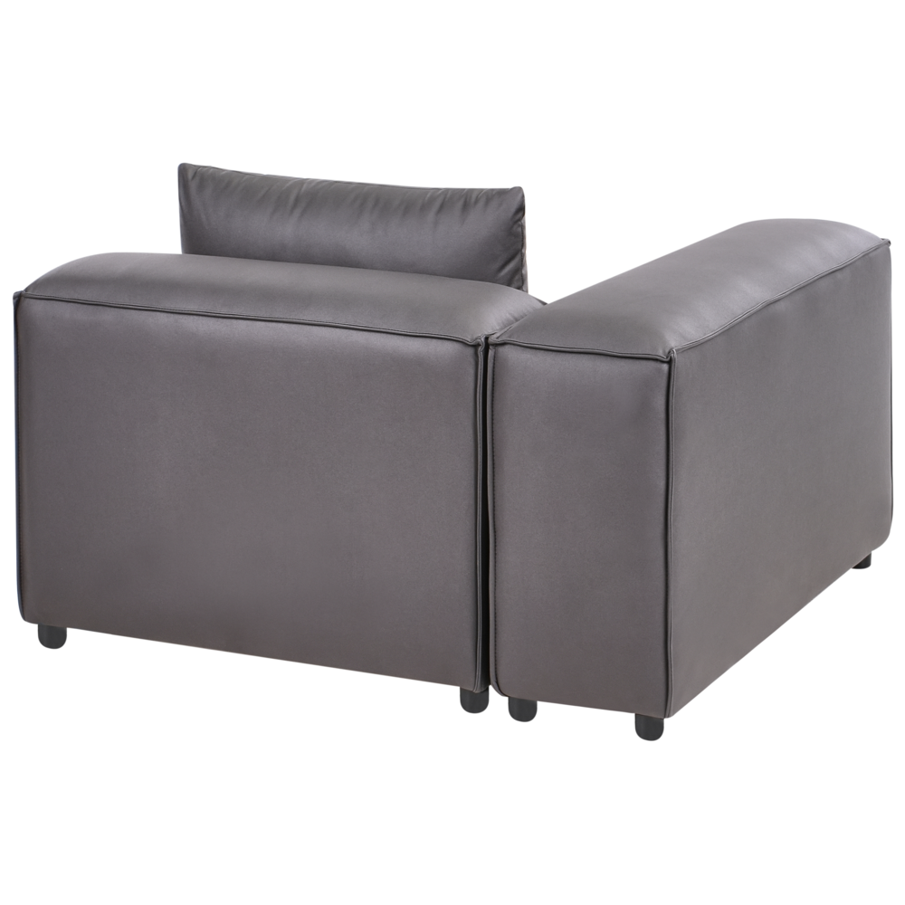 Divano angolare destro a 1 posto Modulo in ecopelle Nero stile moderno