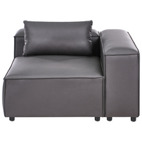 Divano modulare a 4 posti a sinistra in ecopelle nera lato destro stile moderno