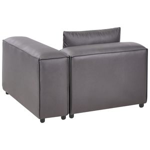 Divano modulare a 4 posti a sinistra in ecopelle nera lato destro stile moderno