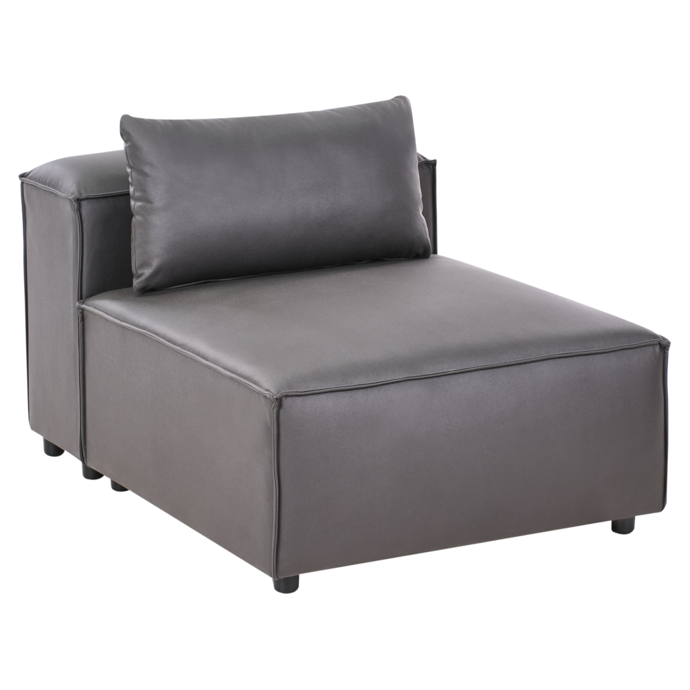 Divano modulare a 4 posti a sinistra in ecopelle nera lato destro stile moderno