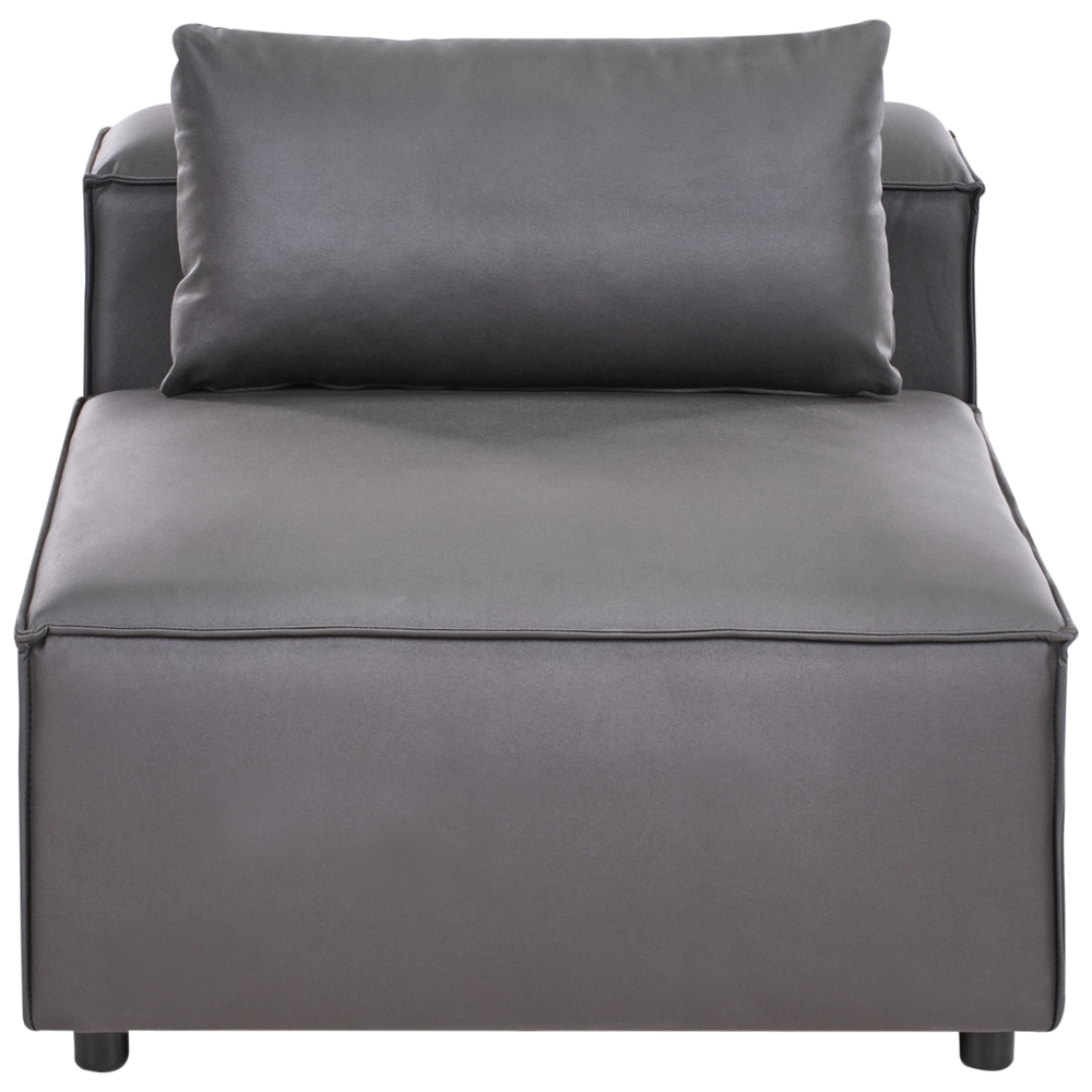 Divano modulare a 4 posti a sinistra in ecopelle nera lato destro stile moderno