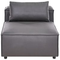 Divano modulare a 4 posti a sinistra in ecopelle nera lato destro stile moderno