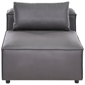 Divano modulare a 4 posti a sinistra in ecopelle nera lato destro stile moderno