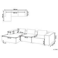Divano modulare a 4 posti a sinistra in ecopelle nera lato destro stile moderno