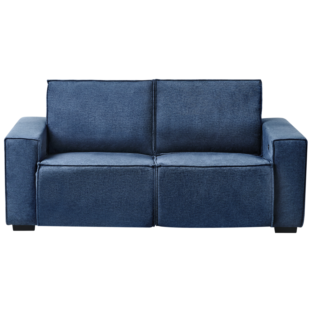 Divano elettrico reclinabile Poliestere blu imbottito divano a 2 posti Design moderno Funzione relax