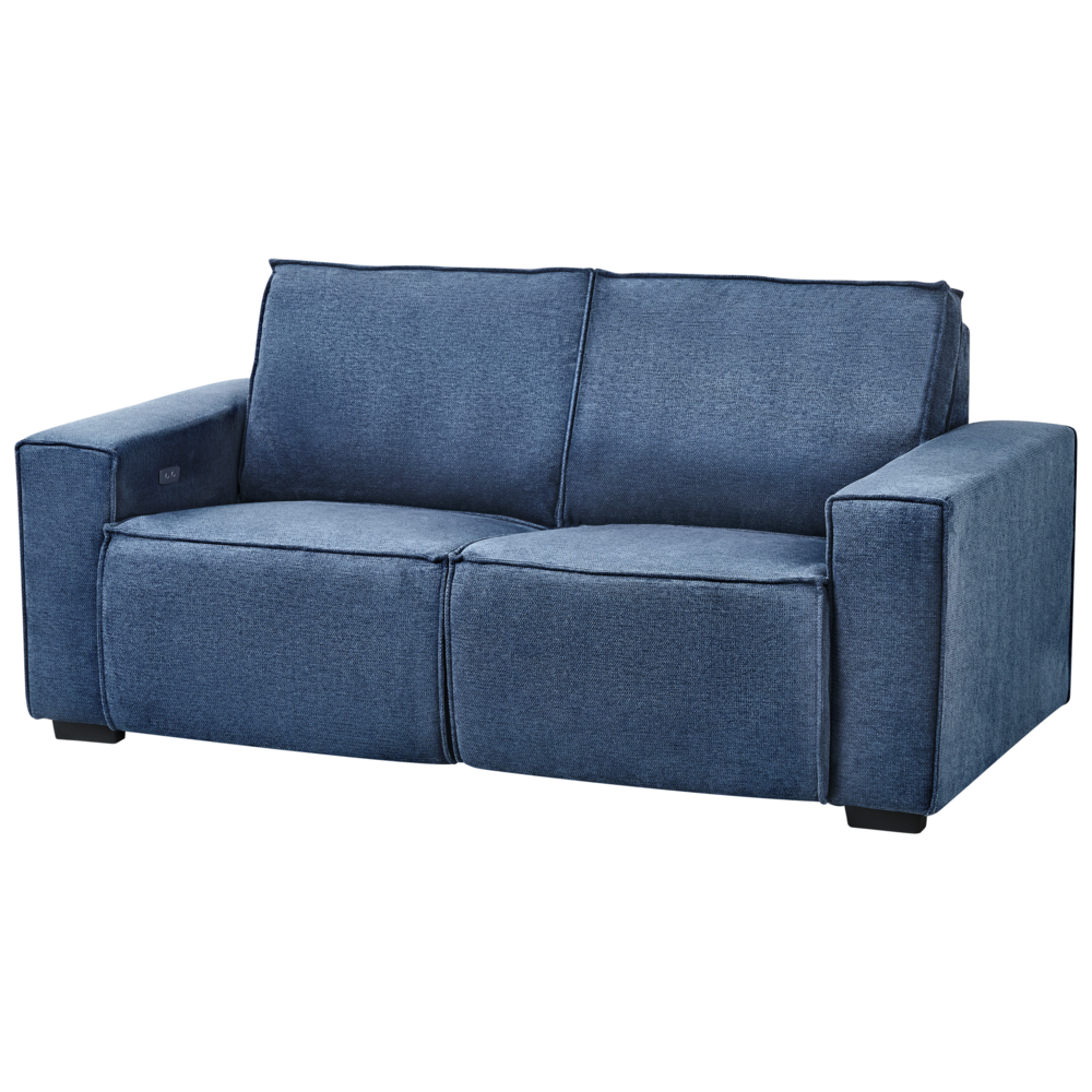 Divano elettrico reclinabile Poliestere blu imbottito divano a 2 posti Design moderno Funzione relax