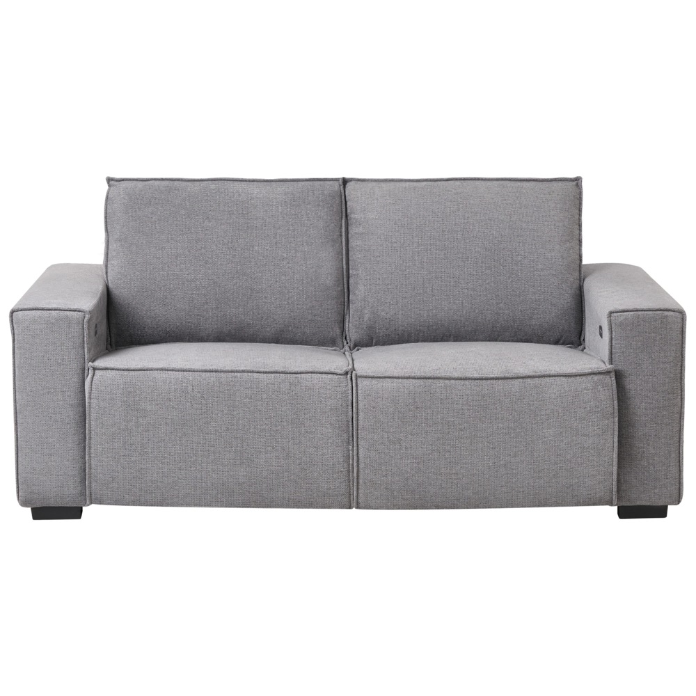 Divano reclinabile elettrico in tessuto a 2 posti grigio Design moderno Funzione relax