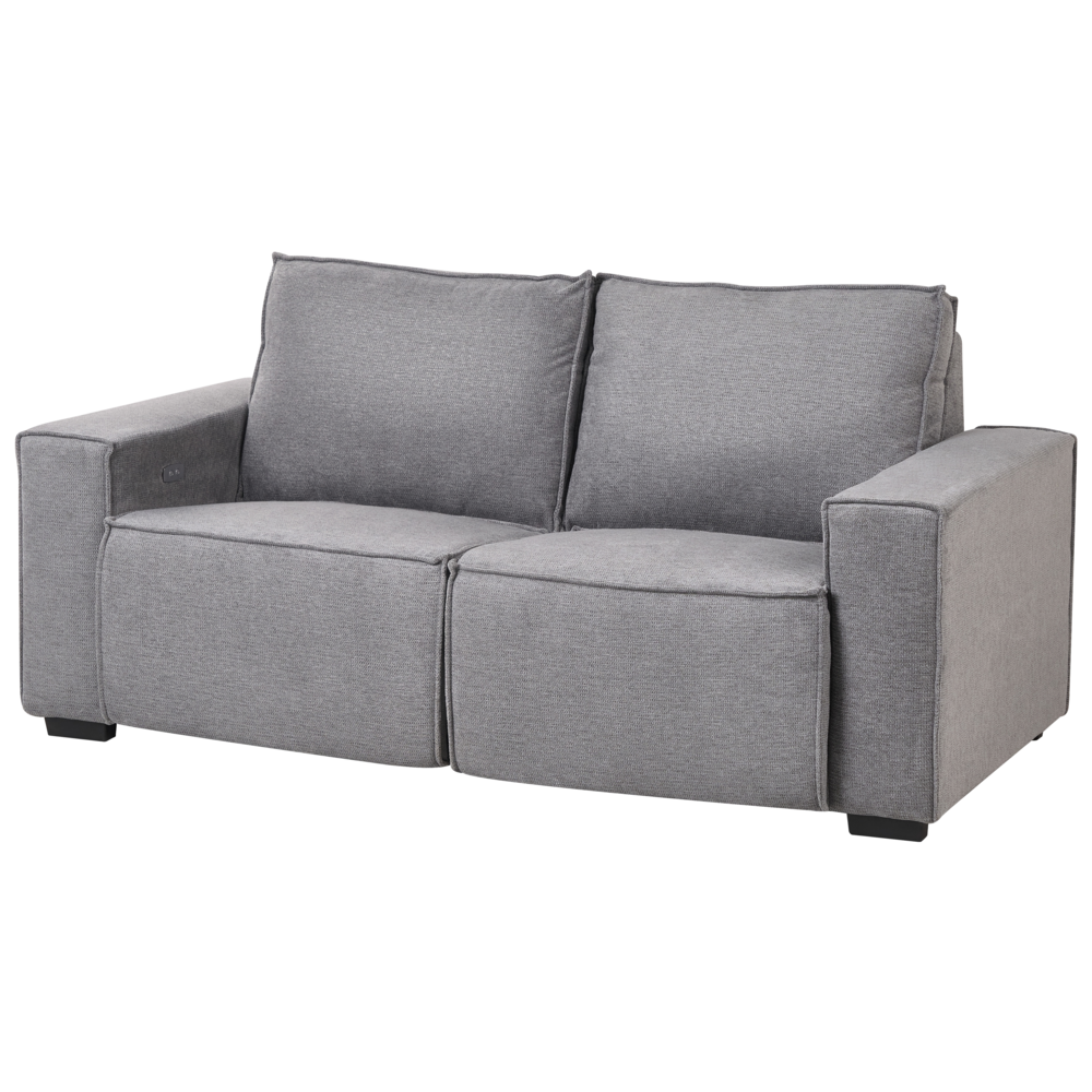 Divano reclinabile elettrico in tessuto a 2 posti grigio Design moderno Funzione relax