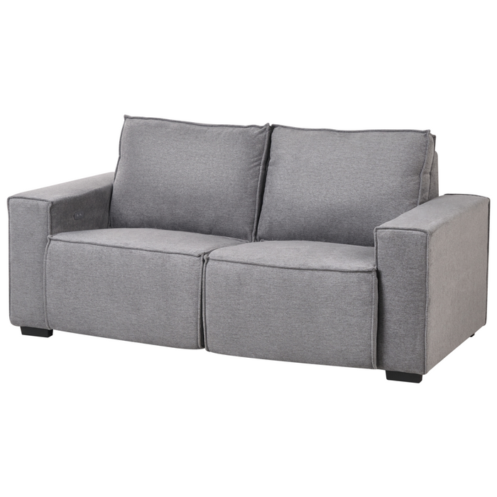 Divano reclinabile elettrico in tessuto a 2 posti grigio Design moderno Funzione relax