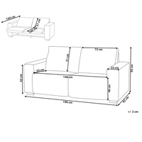 Divano reclinabile elettrico in tessuto a 2 posti grigio Design moderno Funzione relax