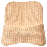 Poltrona e poggiapiedi in rattan da giardino Set basso impilabile in rattan naturale