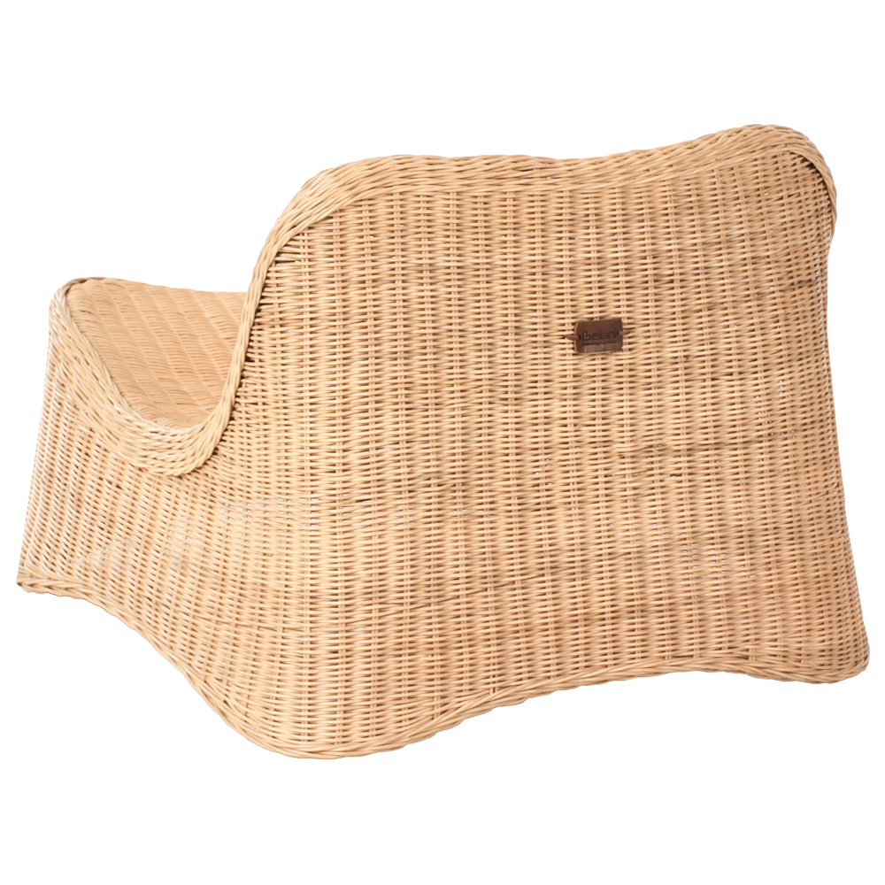 Poltrona e poggiapiedi in rattan da giardino Set basso impilabile in rattan naturale