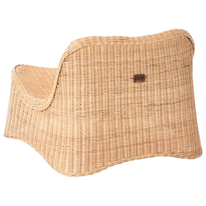 Poltrona e poggiapiedi in rattan da giardino Set basso impilabile in rattan naturale