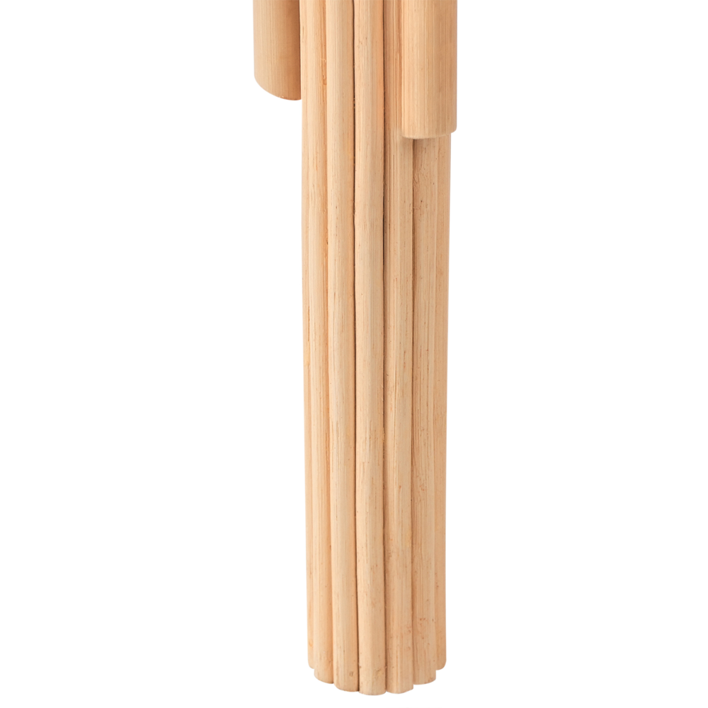 Set di 2 Tavolini in Rattan Naturale Tavolini Impilabili per Interni ed Esterni