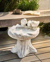 Fontana per uccelli MGO per giardino Accento decorativo all'aperto grigio