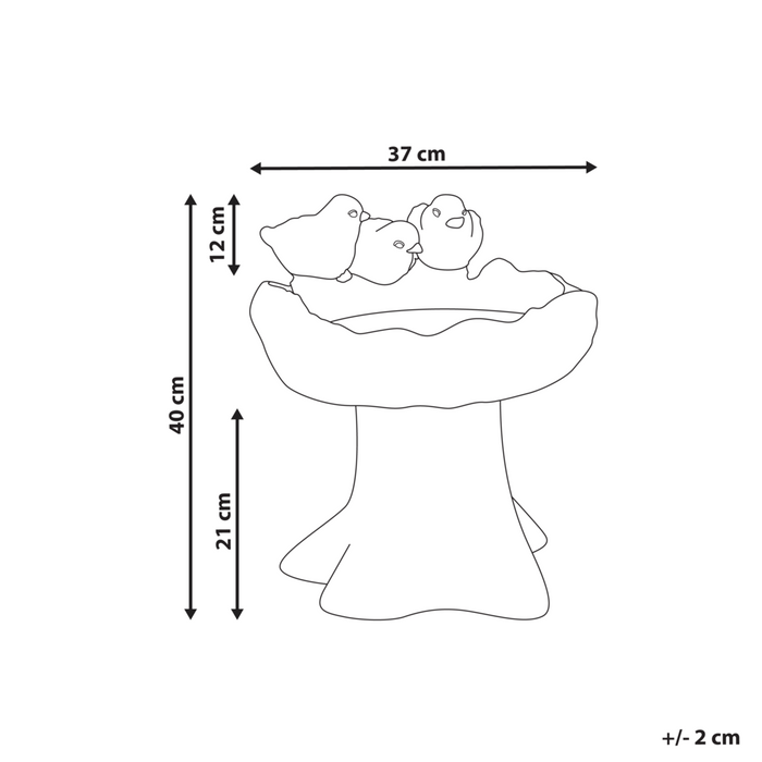 Fontana per uccelli MGO per giardino Accento decorativo all'aperto grigio