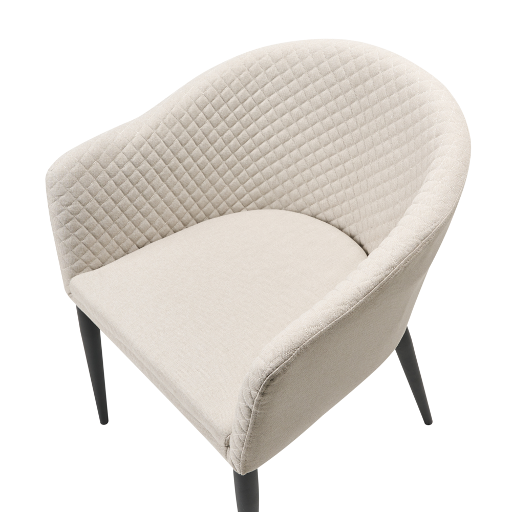 Set di 2 poltrone da giardino Beige Rivestimento in tessuto Gambe d'acciaio Arredamento da interno per esterni Resistente alle intemperie