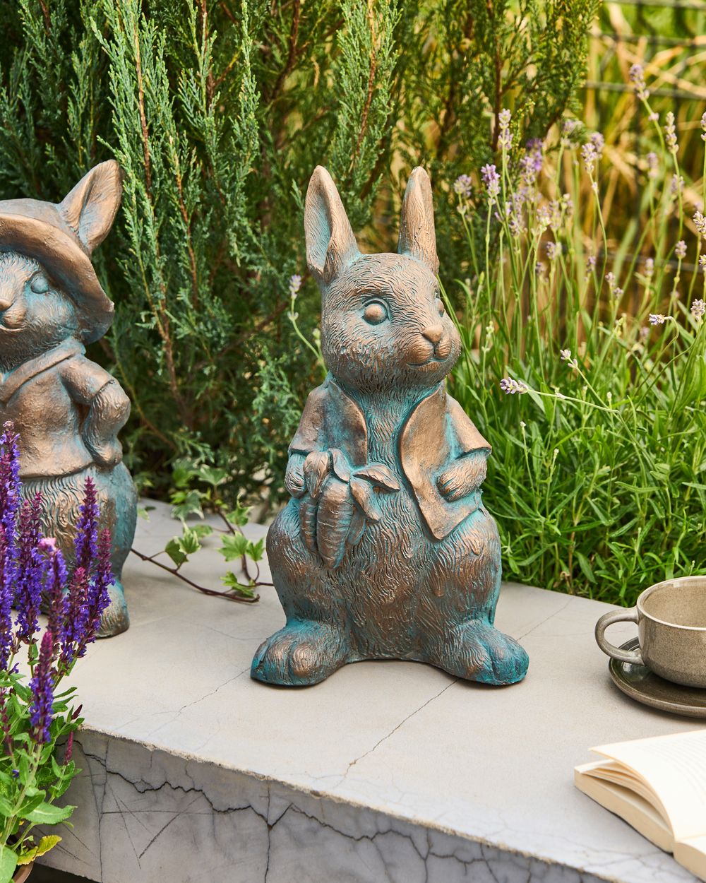 Statuetta decorativa MgO coniglio marrone Decorazione per interni esterni Soggiorno