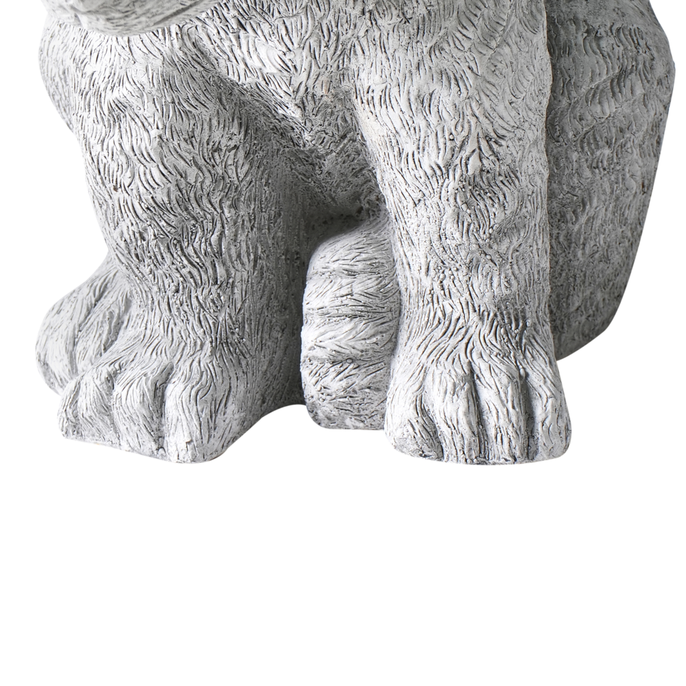 Statuetta decorativa in ferro a forma di orso grigio per interni ed esterni