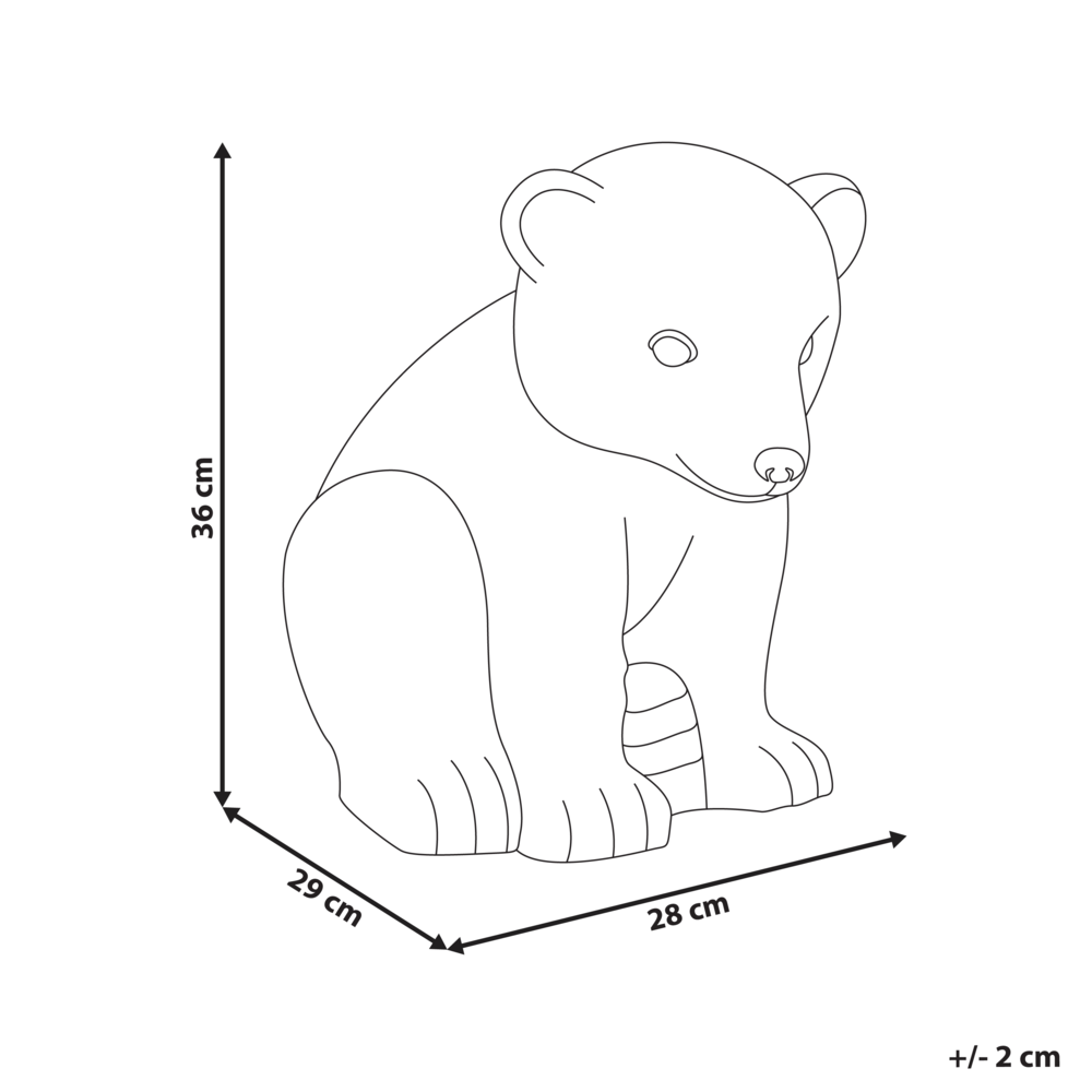 Statuetta decorativa in ferro a forma di orso grigio per interni ed esterni