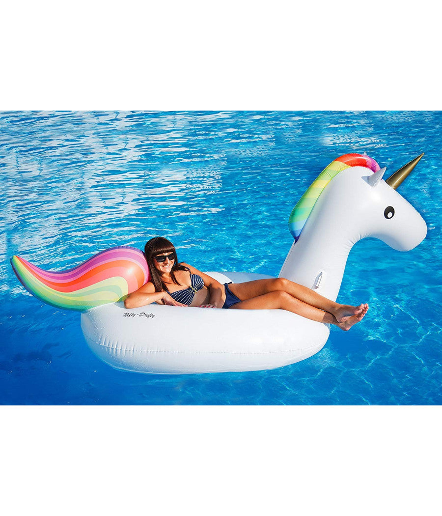Unicorno Fashion Luxury Cavalcabile Gigante 135 X 90 Cm Cavallo Arcobaleno         