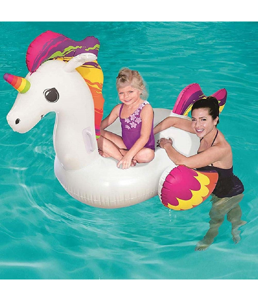 Unicorno Fashion Luxury Cavalcabile Gigante 150 X 117 Cm Cavallo Arcobaleno         