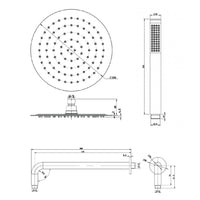 Set per doccia soffione tondo in acciaio inox 250 millimetri color bianco opaco *** finitura- bianco opaco tondo, con...