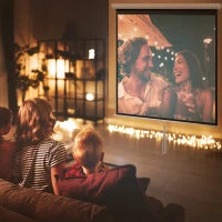 Telo per Proiettore 99" Rapporto 1:1, Fissaggio a Muro e Soffitto per Casa e Ufficio, Bianco