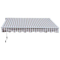 Tenda da Sole per Esterno Regolazione con Manovella, 295x245cm, Beige e Bianco