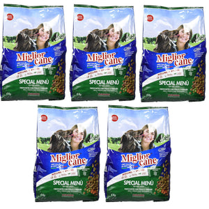 Multipack da 5 pz di croccantini morando linea miglior cane special menu' gusto zuppa confezione da 4 kg