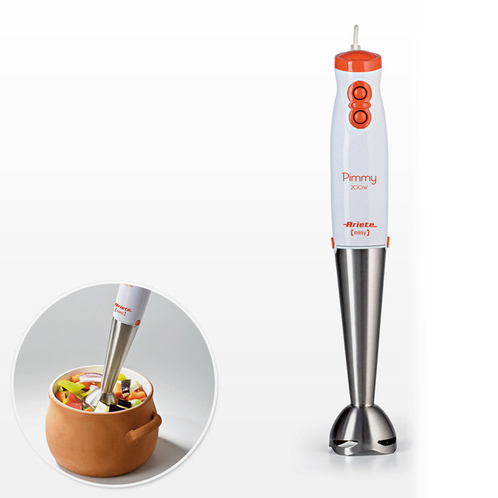 Frullatore ad immersione ariete 881 pimmy 200w 2 velocita' acciaio inox