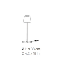 Lampada da Tavolo Poldina Bianca 230V con spina LED Dimmerabile 11x38 cm - Design Moderno in Alluminio