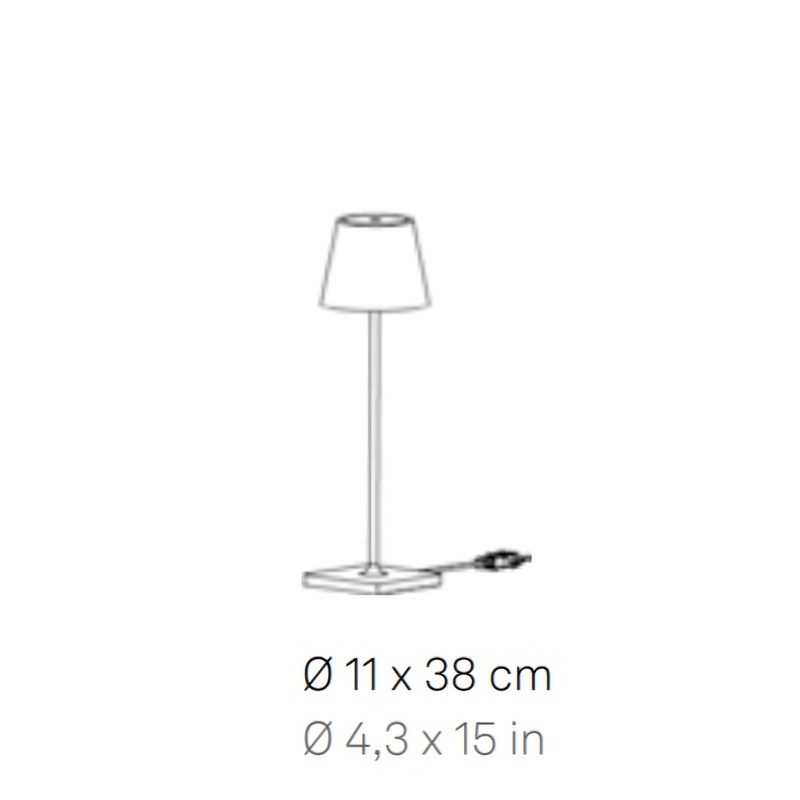 Lampada da Tavolo Poldina Corten 230V con spina LED Dimmerabile 11x38 cm - Design Moderno in Alluminio