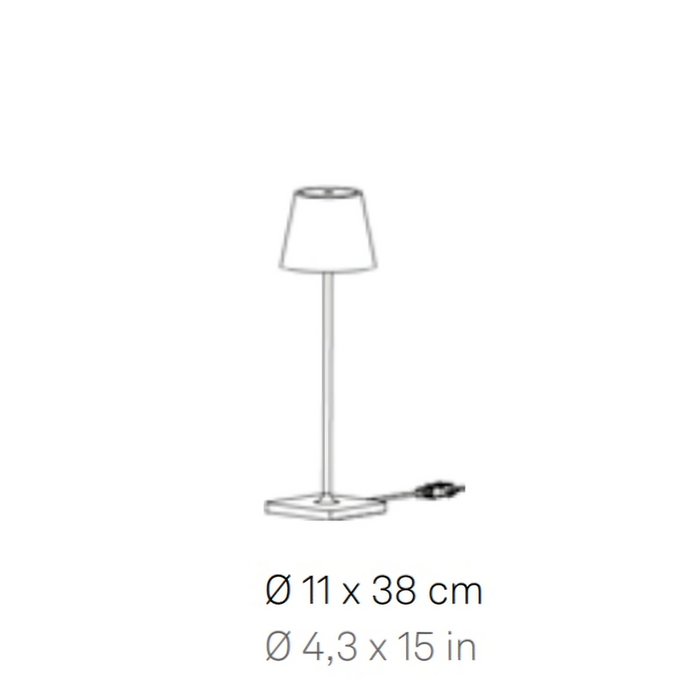 Lampada da Tavolo Poldina Grigio scuro 230V con spina LED Dimmerabile 11x38 cm - Design Moderno in Alluminio