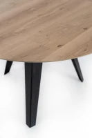 E-STYLO Tavolo fisso con top impiallaciato rovere naturale e gambe in metallo, Diam 130cm H. 76cm.