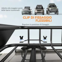 Portapacchi per Auto in Acciaio da 90.7 kg con Deflettori e Guide Laterali, 110.5x99.5x18.5 cm, Nero