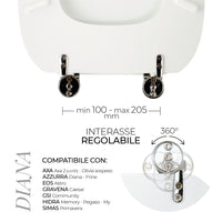 Sedile per WC modello DIANA - Misure 35,1x46,30 cm.