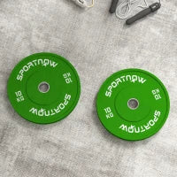 Set 2 Dischi Pesi da 10kg in Gomma con Foro da 2"/5 cm per Manubri e Bilancieri, Verde