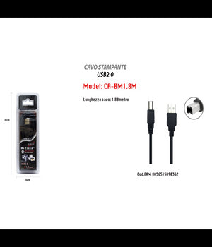 Usb 2.0 Cavo Alta Velocità  Stampante Scanner 1.8mt Trasferimento Dati Ca-bm1.8m         