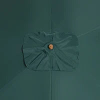 Ombrellone 2x3 m da Giardino in Legno Laccato e Bambù con Copertura Rimovibile, Verde Scuro