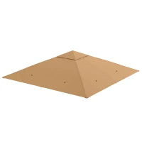 Tetto di Ricambio per Gazebo 3x3m in Poliestere con Prese d'Aria e Fori di Drenaggio, Beige