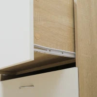 Buffet da Cucina Armadio Multi Conservazione con 2 Cassetti, 1 Armadio, Ampio Piano, 60 x 38 x 168 cm, MDF Bianco